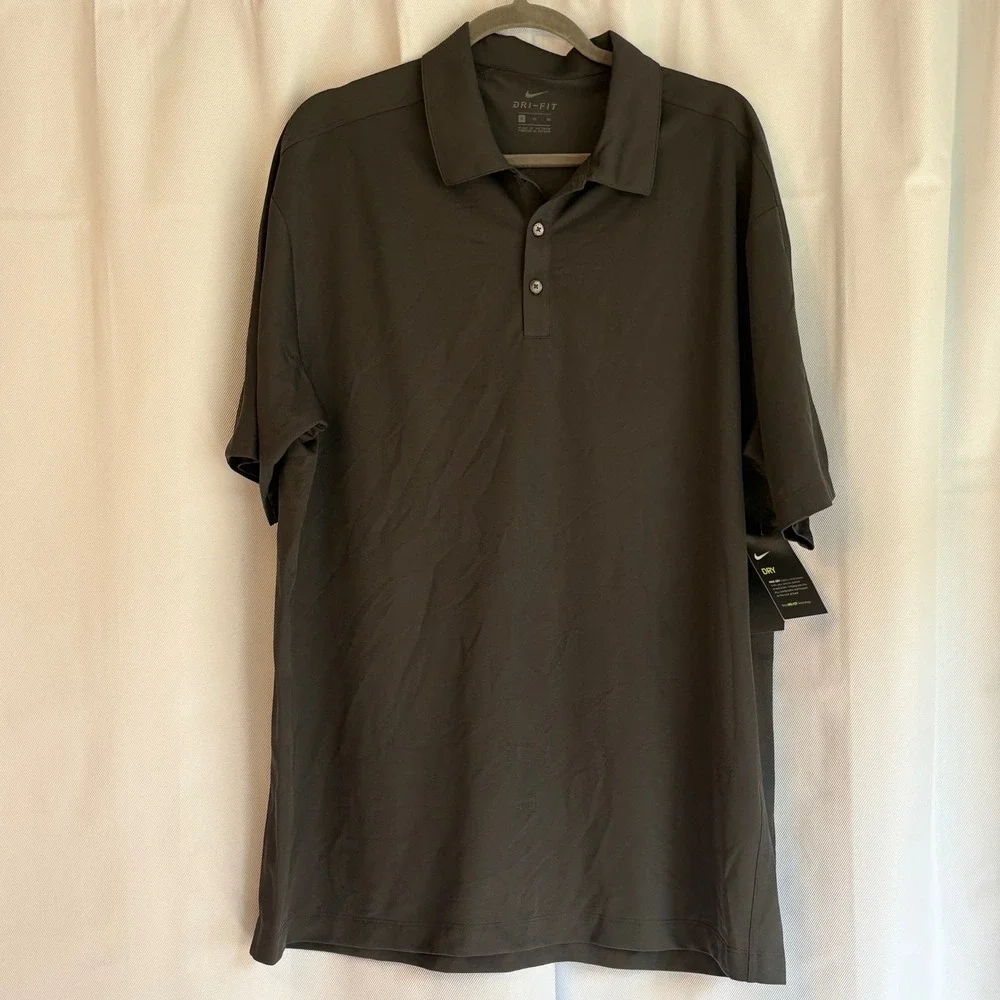 Nike Golf Dri-FIT Polo Shirt Mens XL Anthracite Grey Short Sleeve 266998-060 NWT